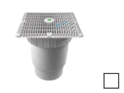 AquaStar 12" Square Wave Suction Outlet Cover with Vented Riser Ring with Double Deep Sump Bucket with 6" Spigot (VGB Series) White | WAV12WR101E