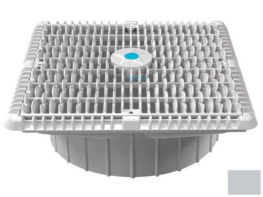 AquaStar 12"X12" Square Wave Suction Outlet and Deep Frame  & Vented Riser Ring | Light Gray | WAV12WR103A