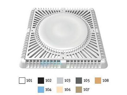AquaStar 9" Square Sun Grate Anti-Entrapment Suction Outlet Cover with Vented Riser Ring and Mud Frame (VGB Series) Tan | SUN9WR108