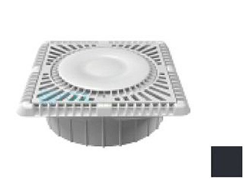 AquaStar 9" Square Sun Grate with Vented Riser Ring with Double Deep Mud Frame|Sump for Optional Secondary Drain (VGB Series) Black | SUN9WR102A