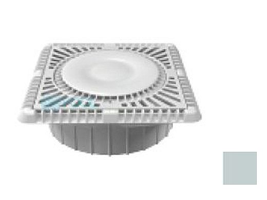AquaStar 9" Square Sun Grate with Vented Riser Ring with Double Deep Mud Frame|Sump for Optional Secondary Drain (VGB Series) Light Gray | SUN9WR103A