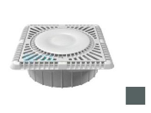AquaStar 9" Square Sun Grate with Vented Riser Ring with Double Deep Mud Frame|Sump for Optional Secondary Drain (VGB Series) Dark Gray | SUN9WR105A