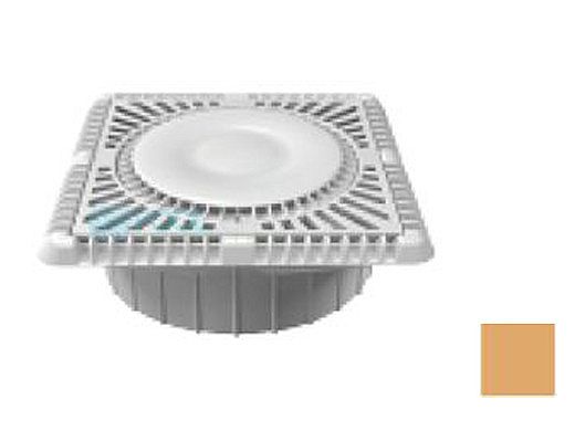 AquaStar 9" Square Sun Grate with Vented Riser Ring with Double Deep Mud Frame|Sump for Optional Secondary Drain (VGB Series) Tan | SUN9WR108A