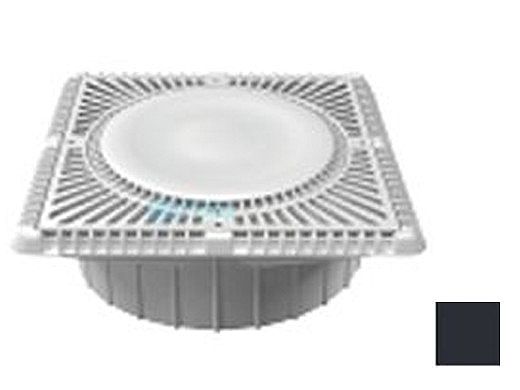 Aquastar 12" Square Sun Grate with Vented Riser Ring with Double Deep Mud Frame|Sump for Optional Secondary Drain (VGB Series) Black | SUN12WR102A