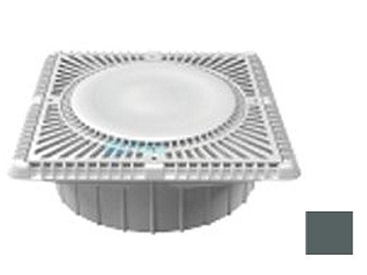 Aquastar 12" Square Sun Grate with Vented Riser Ring with Double Deep Mud Frame|Sump for Optional Secondary Drain (VGB Series) Dark Gray | SUN12WR105A