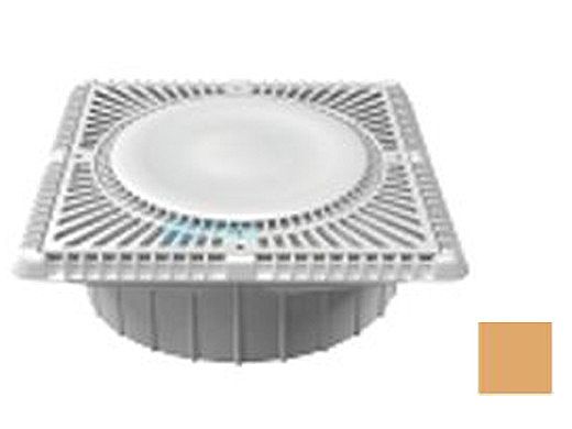 Aquastar 12" Square Sun Grate with Vented Riser Ring with Double Deep Mud Frame|Sump for Optional Secondary Drain (VGB Series) Tan | SUN12WR108A