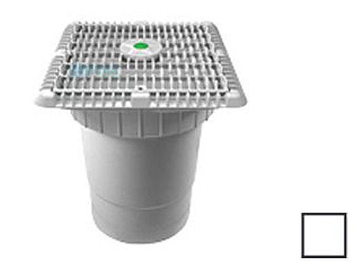 AquaStar 9" Square Star Anti-Entrapment Suction Outlet Cover with Vented Riser Ring with Double Deep Sump Bucket with 6" Socket (VGB Series) White | P9101F