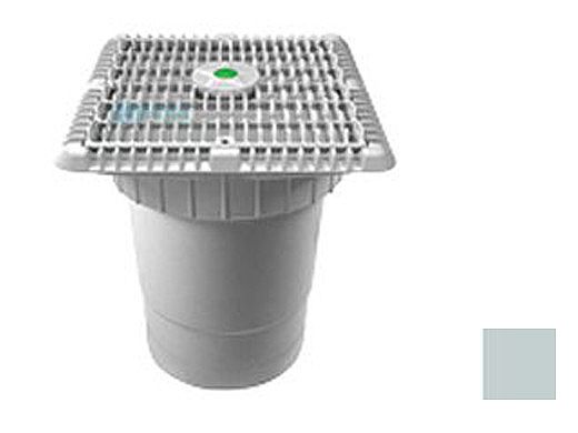 AquaStar 9" Square Star Anti-Entrapment Suction Outlet Cover with Vented Riser Ring with Double Deep Sump Bucket with 6" Socket (VGB Series) Light Gray | P9103F