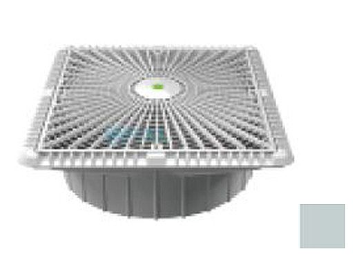 AquaStar 12" Square Star Anti-Entrapment Suction Outlet Cover with Vented Riser Ring with Double Deep Mud Frame|Sump for Optional Secondary Drain (VGB Series) Light Gray | P12103A