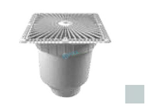 Aquastar 12" Square Star Anti-Entrapment Suction Outlet Cover with Vented Riser Ring with Double Deep Sump Bucket with 4" Socket (VGB Series) Light Gray | P12103D