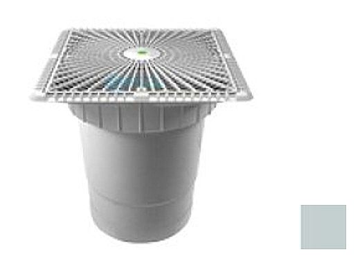 AquaStar 12" Square Star Anti-Entrapment Suction Outlet Cover with Vented Riser Ring with Double Deep Sump Bucket with 6" Socket (VGB Series) Light Gray | P12103F