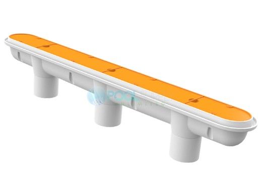 AquaStar 32" PVC Channel Drain 3 Port Sump Only with Plaster Shield (VGB Series) | White | 32CDP101 32CDPK101