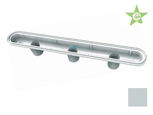 AquaStar 32" PVC Channel Drain 3 Port Sump Only with Plaster Shield (VGB Series) | Light Gray | 32CDP103