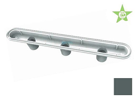AquaStar 32" PVC Channel Drain 3 Port Sump Only with Plaster Shield (VGB Series) | Medium Gray | 32CDP117