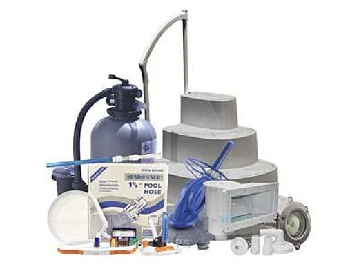 Ultra Sand Filter Above Ground Pool Equipment Package | Small Pools up to 27' Round | AG-PB-0011