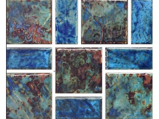 Fujiwa Tile Legacy Random Block Series | Blue Brown Mix  | Legacy-97
