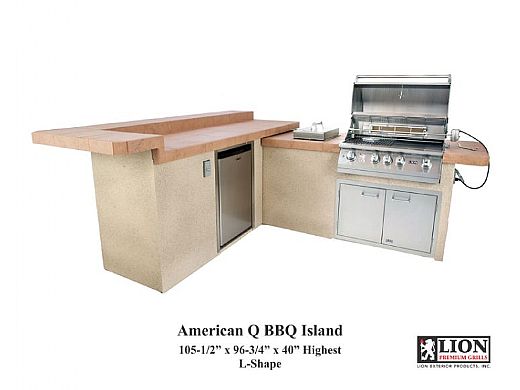 Lion Premium Grill Islands American Q with Stucco Natural Gas | 90118NG