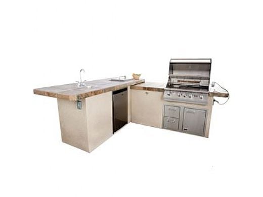 Lion Premium Grill Islands Commercial Q with Rock or Brick Natural Gas | 90117NG