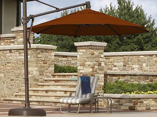 Bimini Cantilever Umbrella | 11ft Octagon | Sunbrella Acrylic Terra Cotta | NU5280