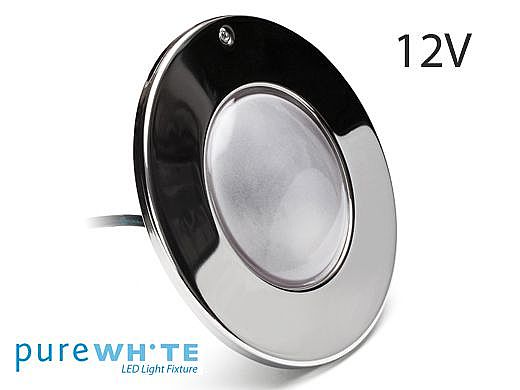 J&J Electronics PureWhite LED Pool Light HI Series | 12V Cool White Equivalent to 500W 100' Cord | LPL-F3W-12-100-P 21024