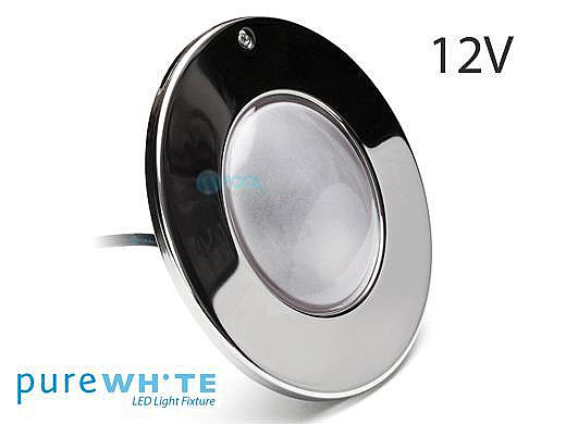 J&J Electronics PureWhite LED Pool Light LI Series | 12V Cool White Equivalent to 300W 30' Cord | LPL-F1W-12-30-P 21096