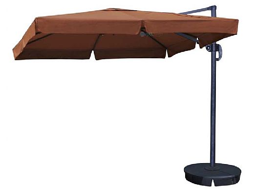 Santorini II Cantilever Umbrella with Valance | 10ft Square | Sunbrella Acrylic Terra Cotta | NU6190