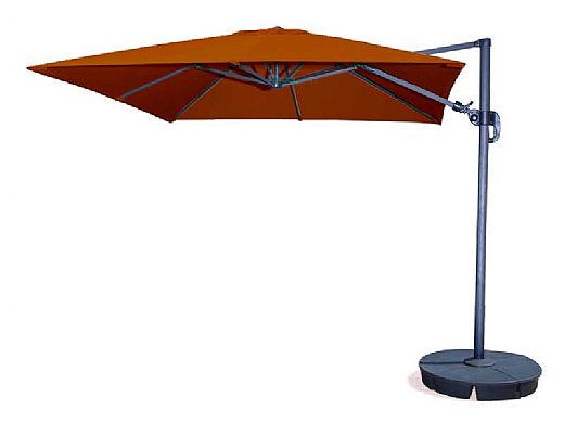Santorini II Cantilever Umbrella | 10ft Square | Sunbrella Acrylic Terra Cotta | NU6050