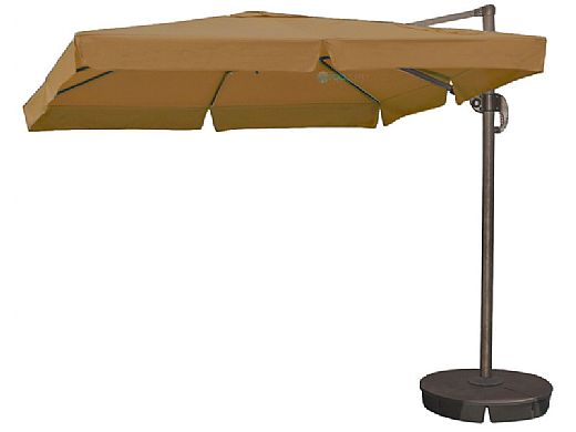 Santorini II Cantilever Umbrella with Valance | 10ft Square | Sunbrella Acrylic Stone | NU6185