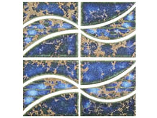 US Pool Tile Beachwave Series | Terra Blue | BWV07