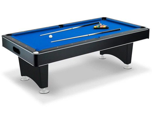 Hathaway Hustler 8-Ft. Pool Table with Ball Return | Black with Blue Felt | NG2520PB BG2520PB