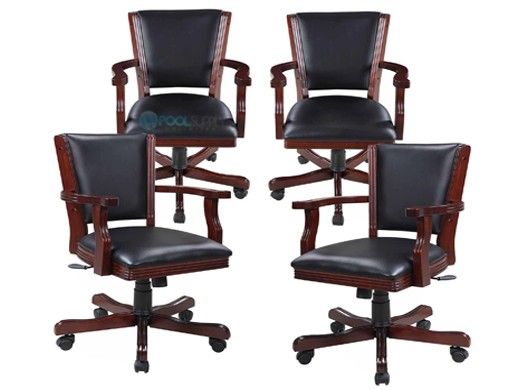 Hathaway Kingston Walnut Poker Table Arm Chair | Set of 4 | NG2366CH BG2366CH