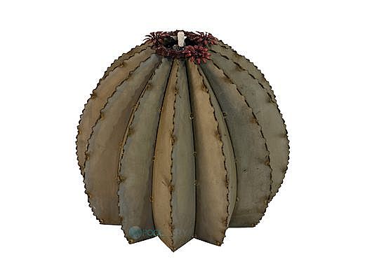 Desert Steel Golden Barrel Cactus with Torch | Small | 350-010VT