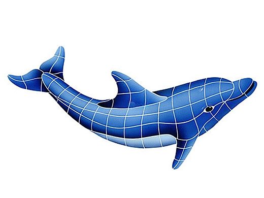 Artistry In Mosaics Dolphin Right Mosaic | Medium - 20"? x 40"? | DOLBLURM