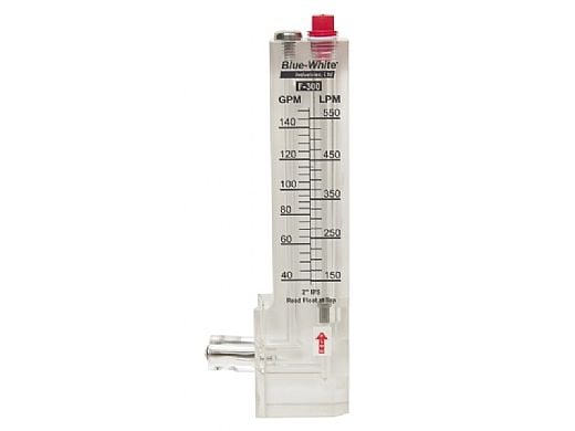 Blue White 2" Vertical PVC Downward Flow Meter 18-70 GPM | D-30200PR