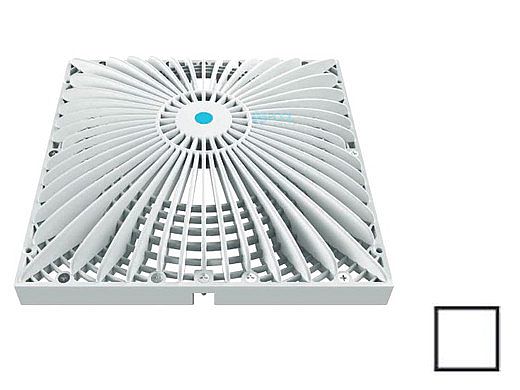 AquaStar 12" Square Retrofit MoFlow Suction Outlet Cover with Screw Kit | White | R12MF101