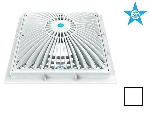 AquaStar 9" Square MoFlow Suction Outlet Cover and Mud Frame | White | 9MF101