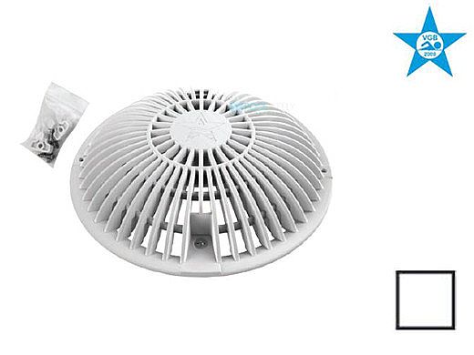 AquaStar 8" Round Retrofit MoFlow Suction Outlet Cover with Screw and Bushing Kit | White | R8MF101