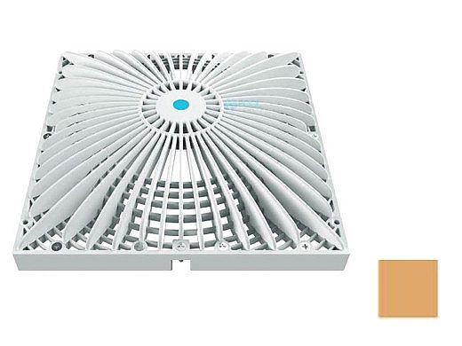 AquaStar 12" Square Retrofit MoFlow Suction Outlet Cover with Screw Kit | Tan | R12MF108