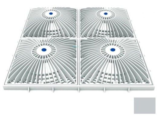 AquaStar 18" Square Mud Frame with Four 9" Square MoFlow Suction Outlet Cover | Light Gray | 18MF103
