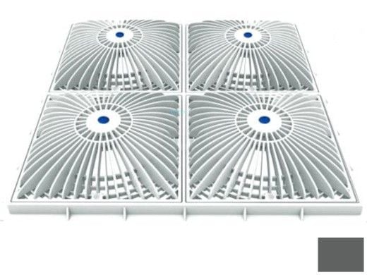 AquaStar 18" Square Mud Frame with Four 9" Square MoFlow Suction Outlet Cover | Dark Gray | 18MF105