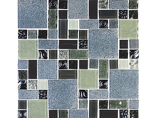 National Pool Tile Soleil Mosaic Series Glass Tile | Silver | SOL-ISIS