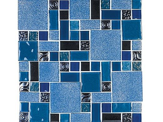 National Pool Tile Soleil Mosaic Series Glass Tile | Blue | SOL-CLEO