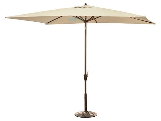 Adriatic Autotilt Market Umbrella | 6.5' x 10' Rectangle | Champagne Linen Olefin | NU5433CH