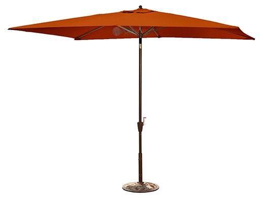 Adriatic Autotilt Market Umbrella | 6.5' x 10' Rectangle | Terra Cotta Olefin | NU5433TC