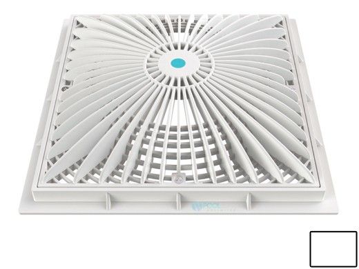 AquaStar 12" Square MoFlow Suction Outlet Cover and Mud Frame | White | 12MF101