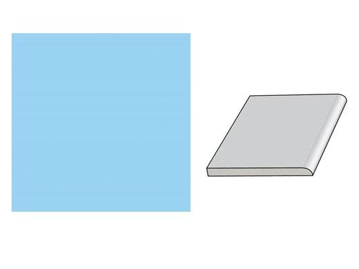 National Pool Tile 6x6 Solid Single Bullnose Tile | Glossy Light Blue | M6761C SBN