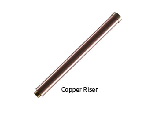 FX Luminaire GT 18" Riser Assembly | .5" NPT Brass Threads | Copper | 18RGTCU