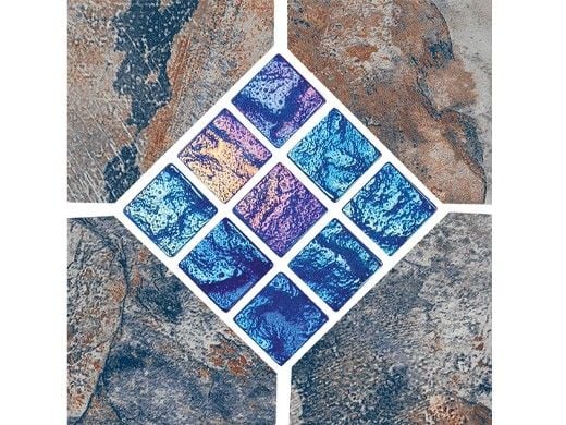 National Pool Tile Gemstone 6x6 Series | Blue Deco | GMS-BLUE DECO GL