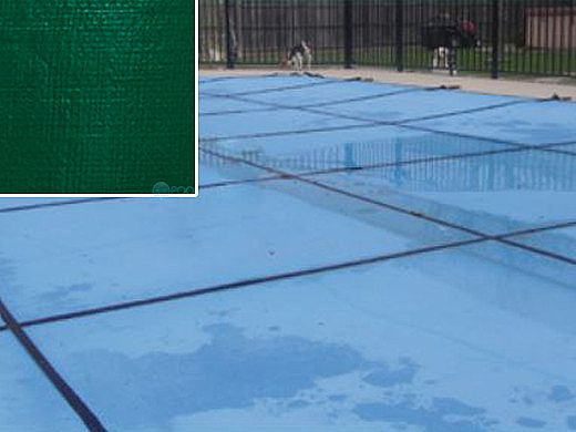 PoolTux 20-Year King Light Weight Solid Cover | Rectangle 16' x 36' Green | Left Step | CSPTGSL16362