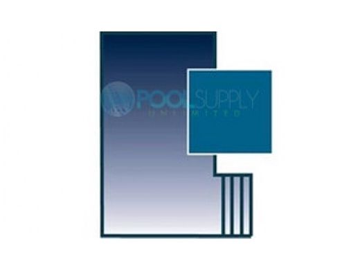 PoolTux 20-Year Emperor Solid Safety Cover | Rectangle 16' x 32' Blue | 4' x 8' Right End Step | CSPTBS16323